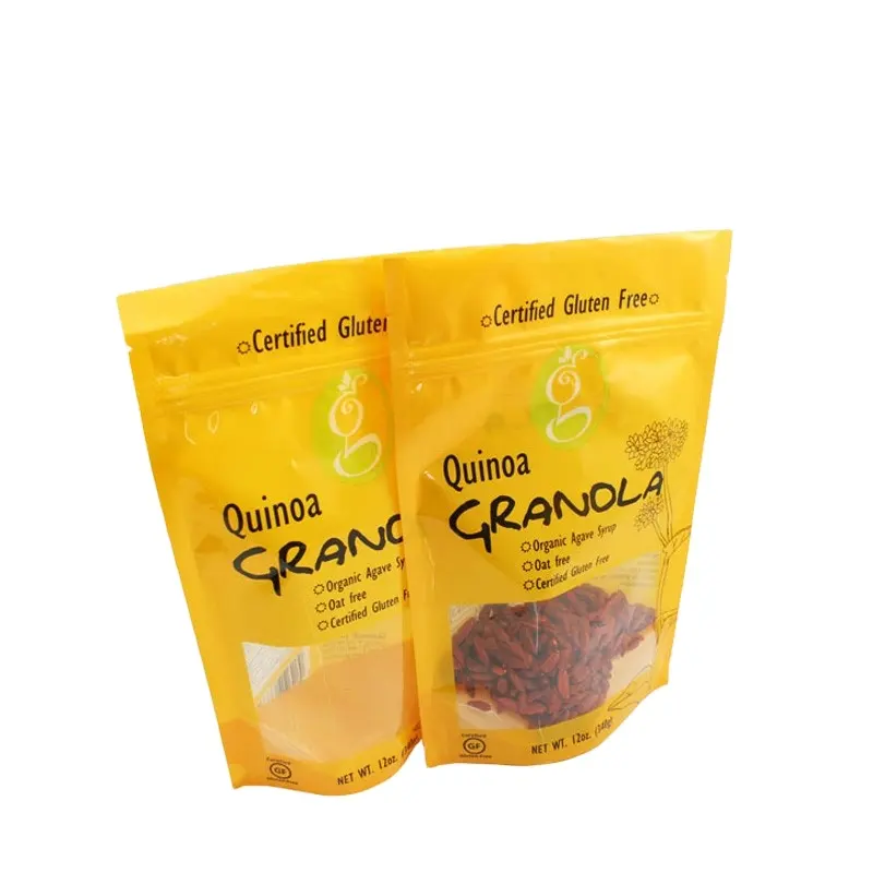 flexible bags and pouches for granola and cereals packaging with easy tear