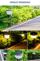 Lámpara Solar LED para Jardín 5W IP65 Aluminio+PC 80cm 3000K 2-3 Días de Autonomía Sensor de Luz CE ROHS para Paisajismo