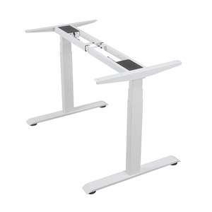 Bureau électrique réglable en hauteur avec cadre métallique blanc thermolaqué, montage rapide, idéal pour le gaming et l'étude, avec tube de dessin de précision - Product Image 2
