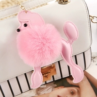 Breloques pour sacs en peluche, cadeau de luxe, adorable chien caniche en peluche, porte-clés en fourrure, porte-clés en peluche