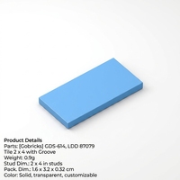 Gobricks GDS-614 Vente en gros de pièces en plastique MOC DIY LDD 87079 Tuile 2x4 avec rainure compatible avec les blocs de construction Tuile plate lisse