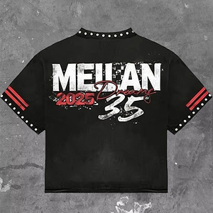 Set di t-shirt senza maniche da <span class=keywords><strong>uomo</strong></span> personalizzato gilet in maglia traspirante stampa grafica estiva a due pezzi con strass Street Design allentato - Product Image 4