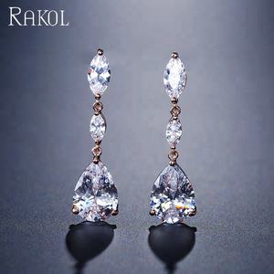 RAKOL EP497 Wedding Zircon Drop Engagement Earrings fashion 2021 - Product Image 3