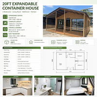 Villa de luxe moderne préfabriquée sur mesure de 20, 30 ou 40 pieds, chambre d'hôtel, maison modulaire préfabriquée, maison conteneur en acier extensible