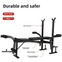Banc de musculation multifonctionnel pour la maison avec support de barre pliable et presse à banc - Équipement d'entraînement de force