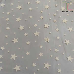 Tessuto in <span class=keywords><strong>Tulle</strong></span> Floccato con Stelle Colorate per Abiti - Product Image 2