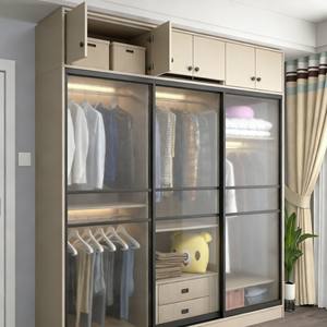 Armoire moderne à double porte, meuble de rangement multi-niveaux pour vêtements, pour appartement, chambre à coucher, dressing - Product Image 5