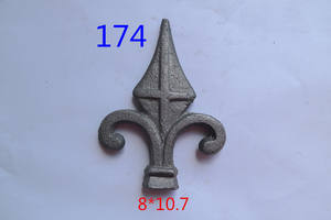 Eisenzaun Zubehör Geformte dekorative Teile Schmiedeeisen Speerspitze & Pfeilspitzen Ornamente für Garten zäune - Product Image 4