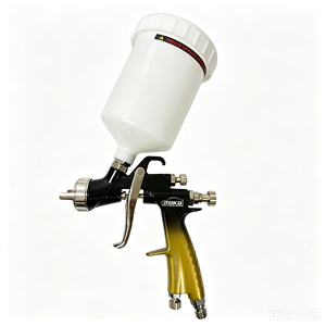 Pistolet de pulvérisation ROKO H-902 Or Noir LVLP, pulvérisateur de peinture à air comprimé OEM, buse de <span class=keywords><strong>1</strong></span>,3 mm, gobelet de 600 ml, alliage d'aluminium - Product Image 6
