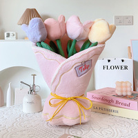 Maßgefertigter Weicher Plüsch-Blumenstrauß Spielzeug Gestopfte Tulpe Sonnenblume Maiglöckchen im Topf Plüsch-Heimdekoration Feiertagsüberraschungsgeschenk