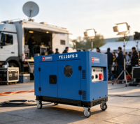 Générateur diesel silencieux portable 11 kW 12 000 W max, groupe électrogène V-Twin AVR 25 L 1800 tr/min 230 V 400 V 50 Hz, remorque 200 A, efficacité 91 %