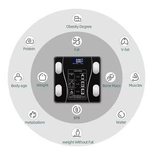 Báscula Digital Inteligente de Baño con Bluetooth, Material de Vidrio Templado, Análisis de Grasa Corporal, Precio de Fábrica - Product Image 2