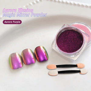 Aurora Gương Nail Bột Aurora Màu Tím Màu Xanh 3D Hiệu ứng <span class=keywords><strong>Chrome</strong></span> Cho Móng Tay Nghệ Thuật Gel Đánh Bóng Móng Tay Thiết Kế Sắc Tố Long Lanh - Product Image 5