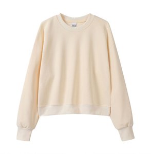 Sudadera Corta Personalizada de Felpa de Zorro Plateado de 450G, Cuello Redondo, Estilo Coreano, para Mujer, con <span class=keywords><strong>Estética</strong></span> Moderna y Minimalista - Product Image 6