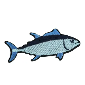 Lovely Ocean Dark blue Sardines high quality embroidered cloth patch clothing holes repair sewing special patch