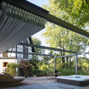 Moderne stijl intrekbaar PVC-dak <span class=keywords><strong>pergola</strong></span> 6*6 9*6 op maat gemaakte restaurant <span class=keywords><strong>pergola</strong></span> aluminium villa tuin buitenpergola - Product Image 3