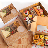 Boîte à nourriture pliable Printon pour la restauration rapide, crêpes, gaufres, plats à emporter, pâtisseries, collations, pique-niques, boîte d'emballage avec fenêtre pour enfants