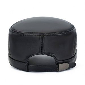 Casual Autumn Winter Flat Top Outdoor Warm <b>Hat</b> Genuine Leather Men Winter <b>Hat</b> - Product Image 4