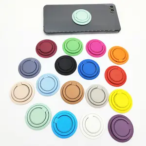 Fashion Candy Color 360 Rotation Universal Metal Round Finger Ring Holder Tablet Cover Folding Stand Desktop Lazy Bracket