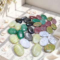 Pierre de paume en obsidienne argentée naturelle et matériaux mixtes, artisanat en quartz fraise pour la guérison, idéal pour les cadeaux - Prix de gros