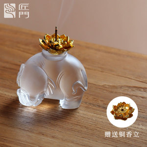 Artfamily – Nouveauté : Ornement d'éléphant sculpté à la main en verre Liuli, technique <span class=keywords><strong>de</strong></span> la cire perdue, artisanat ancien du Jiangsu, idéal pour la décoration <span class=keywords><strong>de</strong></span> bureau. - Product Image 3