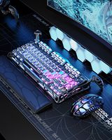 Teclado GravaStar Mercury K1 Pro 75% Tri-Modo, 79 Teclas, Perilla Giratoria, Marco Hueco de Aluminio, Estructura Superior de Doble Junta, 8000mAh, RGB