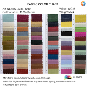 Tessuto 100% Ramia 75GSM 54/55" in Cotone Organico Solido, Rotolo all'Ingrosso per Fabbriche, Materiale di Tendenza per Camicie, Vestiti e Abbigliamento - Product Image 6