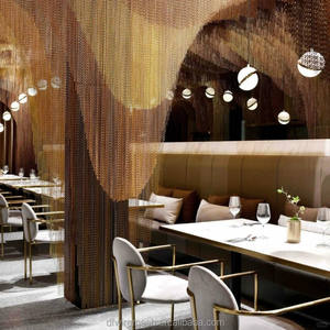 Cortina de Malla Metálica de Aluminio Color Dorado, Malla Decorativa de Alambre de Acero para Diseño de Interiores de Alta Gama - Product Image 4