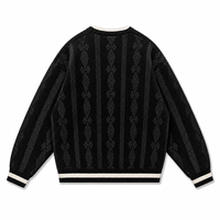 Pull à col rond en tricot rayé en mélange d'acrylique et de nylon doux et chaud pour homme, manches longues, pour la vente en gros