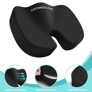 Coussin de siège orthopédique en mousse à mémoire de forme en U, amélioré au gel, antidérapant, à pois, amovible et lavable, pour soutien coccyx et lombaire - Product Image 3