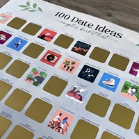 Impression personnalisée 100 Date Night Ideas Scratch Off Poster Couples Scratch Game Poster Couple Bucket List