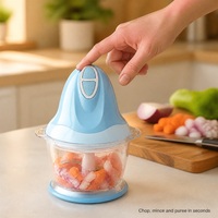 Hachoir à viande électrique haute vitesse - Appareil de cuisine portable en plastique - Moteur en cuivre pur - Conception silencieuse - 0,7 L