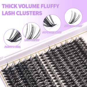 Kit d'extension de cils DIY, 280 faux cils en grappe 30D 40D, volume dense, cils individuels pour maquillage des yeux à domicile ou en salon - Product Image 4