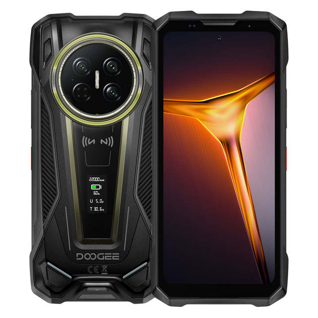 DOOGEE V Max 2 Pro 16GB+1TB Android 16 5G 22000mAh Rugged Phone with POC Intercom Octa Core CPU IP68 FHD AMOLED Display CDMA