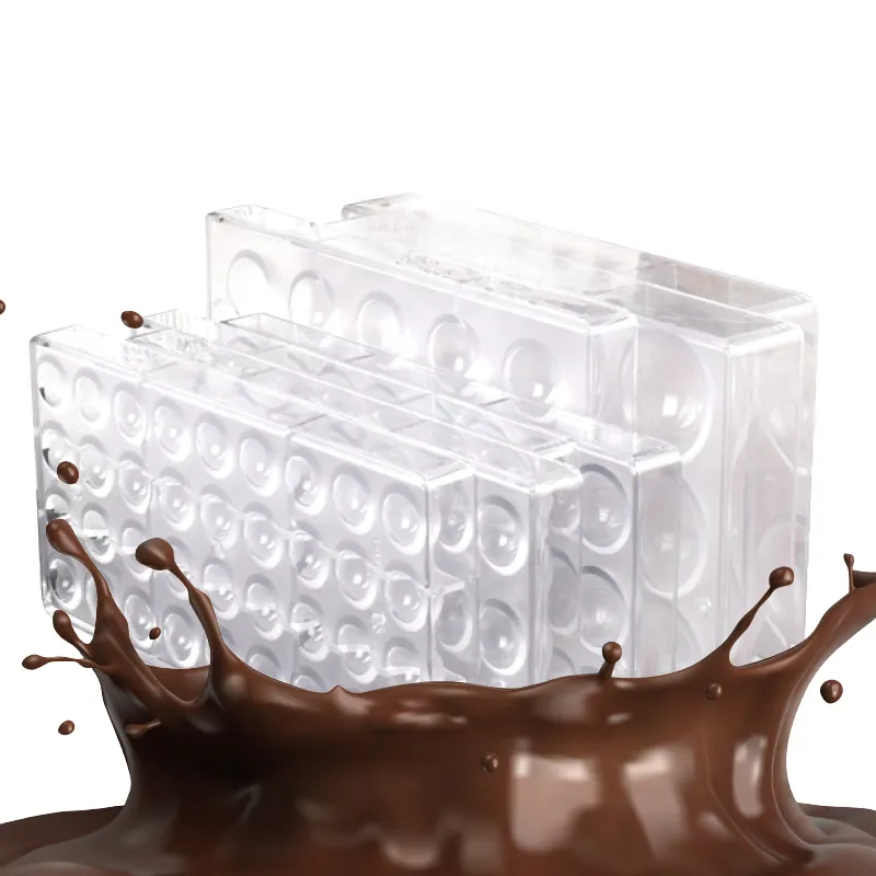 Moldes de plástico antiadherentes para Chocolate, sin BPA, de alta calidad, con forma de Rosa y corazón, de policarbonato transparente, seguro para la comida