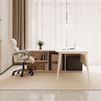 Bureau de patron de style crème de luxe simple bureau blanc pour petit bureau de beauté et de bureau médical financier