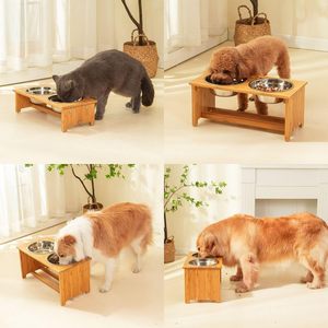 Holz-Futterschalen für Hunde und Katzen, Niedliche Haustier-Schüsseln mit Holzständer, Bestseller Holz-Hundenapf-Organizer - Product Image 6