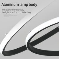Lustre LED moderne JACKSUN en or, 3 anneaux, dimmable, circulaire, 60+40+20cm, luminaire suspendu pour salle à manger, lampe en aluminium léger
