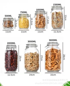 Có Sẵn Kích Thước Khác Nhau Cấp Thực Phẩm Thủy Tinh Lưu Trữ Lọ Với Kín Khóa Kẹp Nắp Thủy Tinh Lưu Trữ Lọ Với Clip Có Nắp Đậy - Product Image 6