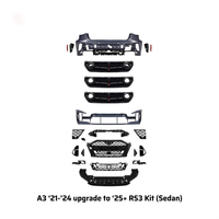 Kit de Parachoques Delantero y Trasero Estilo RS3 8Y PA para Audi A3 S3 2020-2024 a 2025+ con Rejilla Difusora, Hatchback Sedán