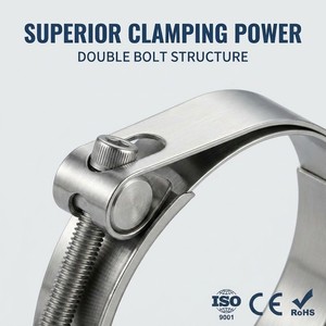 Abrazadera Robusta de Dos Pernos de Alto Torque, Acero Inoxidable SS304 de Grado Marino, Junta de Anillo Metálico Confiable y Duradera para Refrigeración y Escape de Motores de Barcos y Yates - Product Image 2