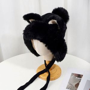 Gorro de Invierno Cálido con Orejas de Zorro - Lindo Gorro de Punto con Diseño de Animal de Dibujos Animados, Gorro de Lana con Pompón para Mujer - Product Image 3