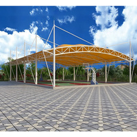 Techo de Membrana Tensada Multiarquitectónico para Canchas Deportivas de Pickleball y Tenis, Estructura de Acero Resistente a la Corrosión, Protección UV, Estadio