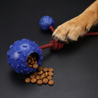 Jouet pour chien en caoutchouc naturel durable et écologique, taille personnalisable, interactif, double balle avec corde, pour nettoyer les dents et distribuer des friandises