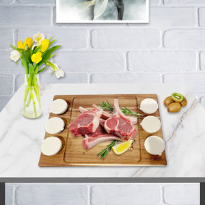 Planche de service de charcuterie de bloc de boucher d'acacia d'apéritifs ottomans meilleur en bois avec la tasse - Product Image 3