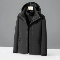 Veste imperméable thermosoudée unisexe avec coutures entièrement thermosoudées, doublure en duvet amovible, manchettes ajustables et poches zippées