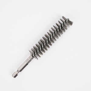 Spazzola per la pulizia del tubo con foro in <span class=keywords><strong>acciaio</strong></span> inossidabile punta da trapano rotonda per spazzola metallica per la rimozione della ruggine con gambo esagonale da 6mm - Product Image 4