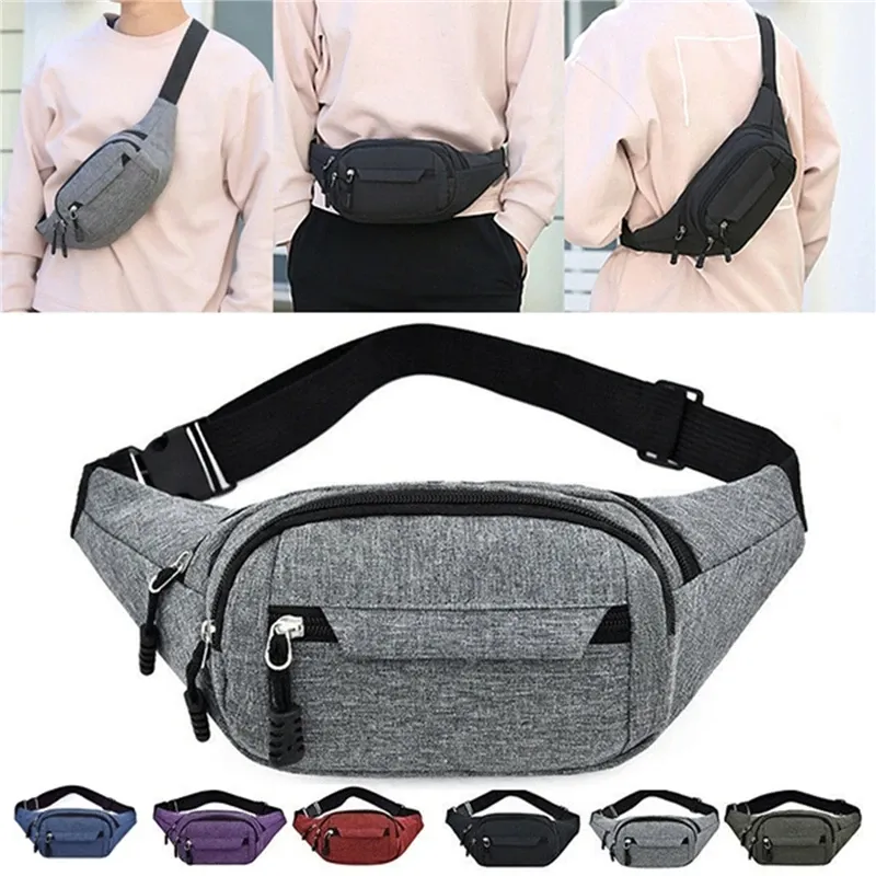 Herren Brust-Packung wasserdichte Outdoor-Sporttasche Canvas-Beutel koreanischer Stil Taillenbeutel Fanny-Beutel Crossbody männliche Banana-Tasche