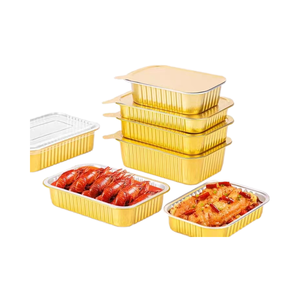 6oz Rectangle <b>Disposable</b> Cheesecake Bowls with PP Plastic Lids & <b>Aluminum</b> <b>Foil</b> Food Grade 750ml Capacity for Weddings & Parties - Product Image 2