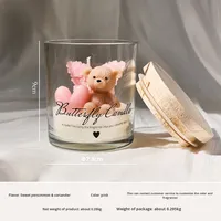 Mini Bougie Parfumée Artisanale en Cire de Soja Mélangée, Motif Papillon Créatif, en Forme d'Ours Mignon, pour Décoration de Noël à Domicile